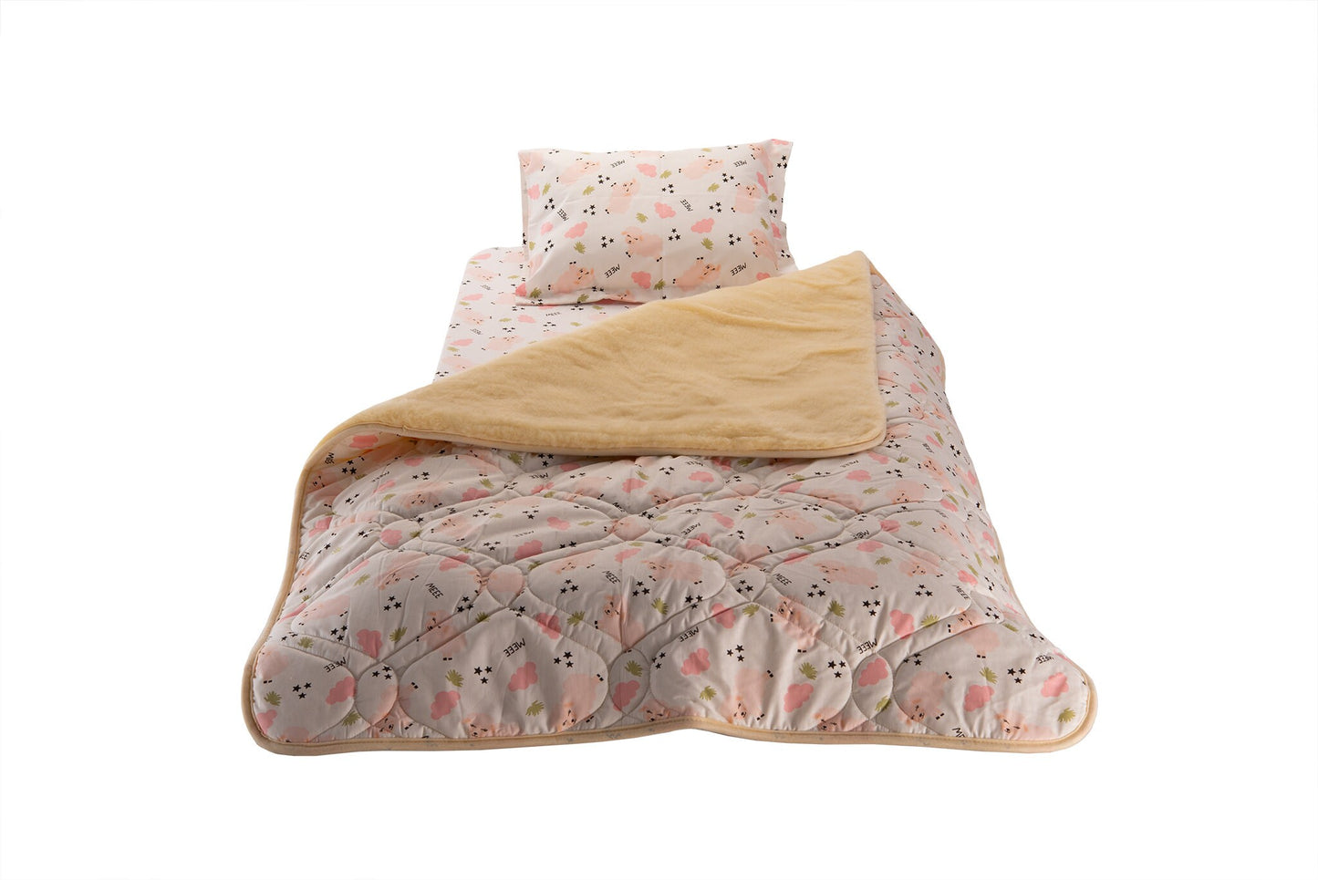 Reversible Merino Wool Toddler Blanket with Cotton