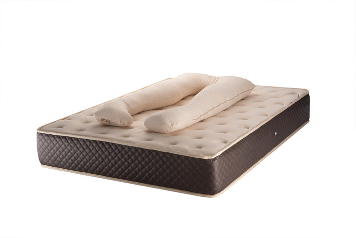 U shaped organic pregnancy pillow with hemp and raw wool stuffing by Woolland 