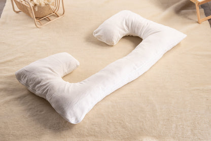 The woolland Organic Linnen  Pregnancy Pillow, C Shaped