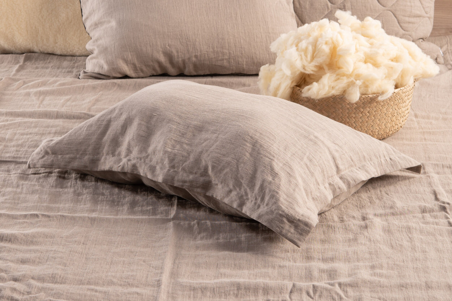 Oxford design Natural linen pillow case, US sizes