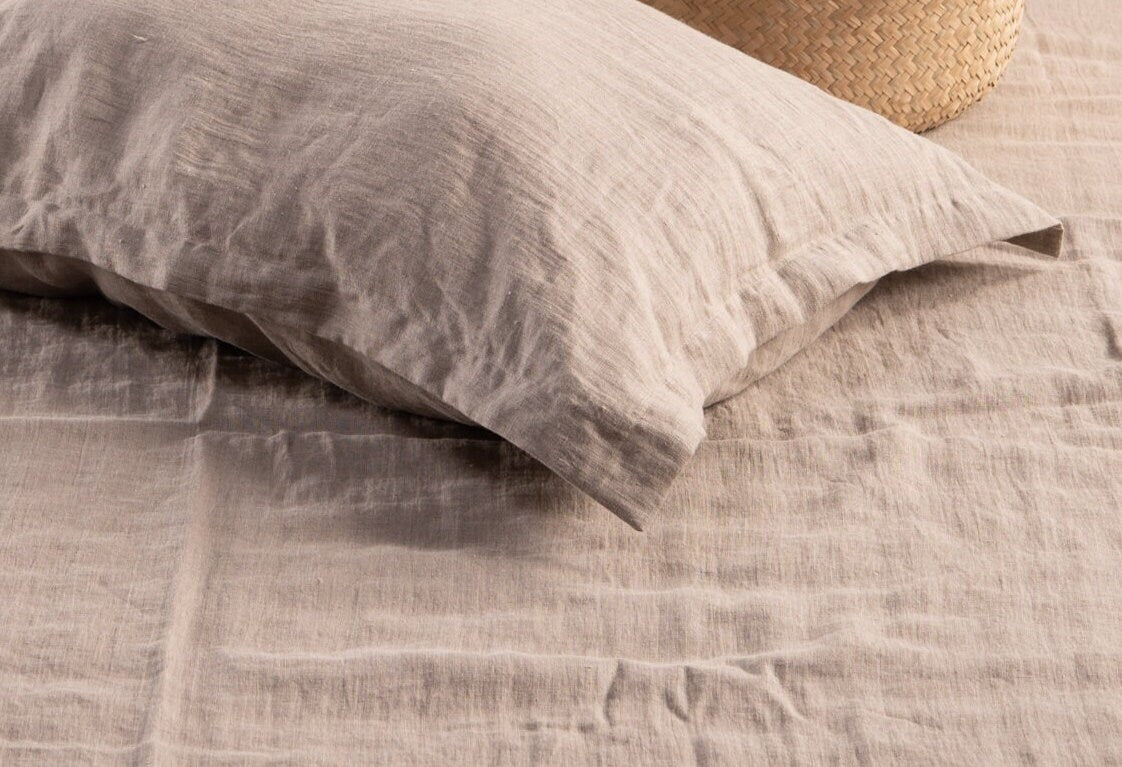 Oxford design Natural linen pillow case