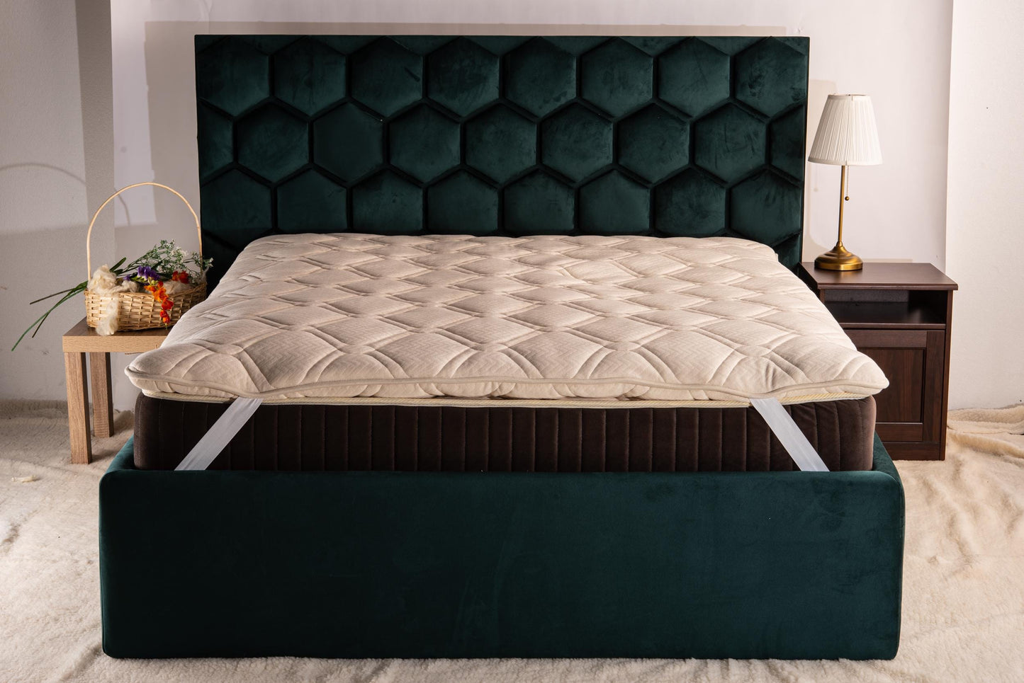 Wool Mattress Topper – Organic Cotton & Hemp cover, US SIZE