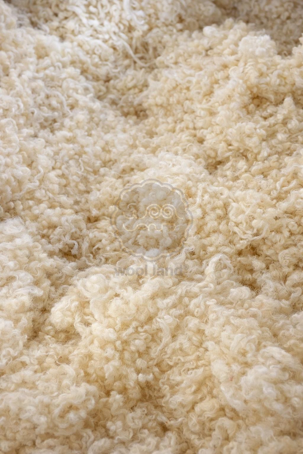 Close-up of raw wool processed on balls 