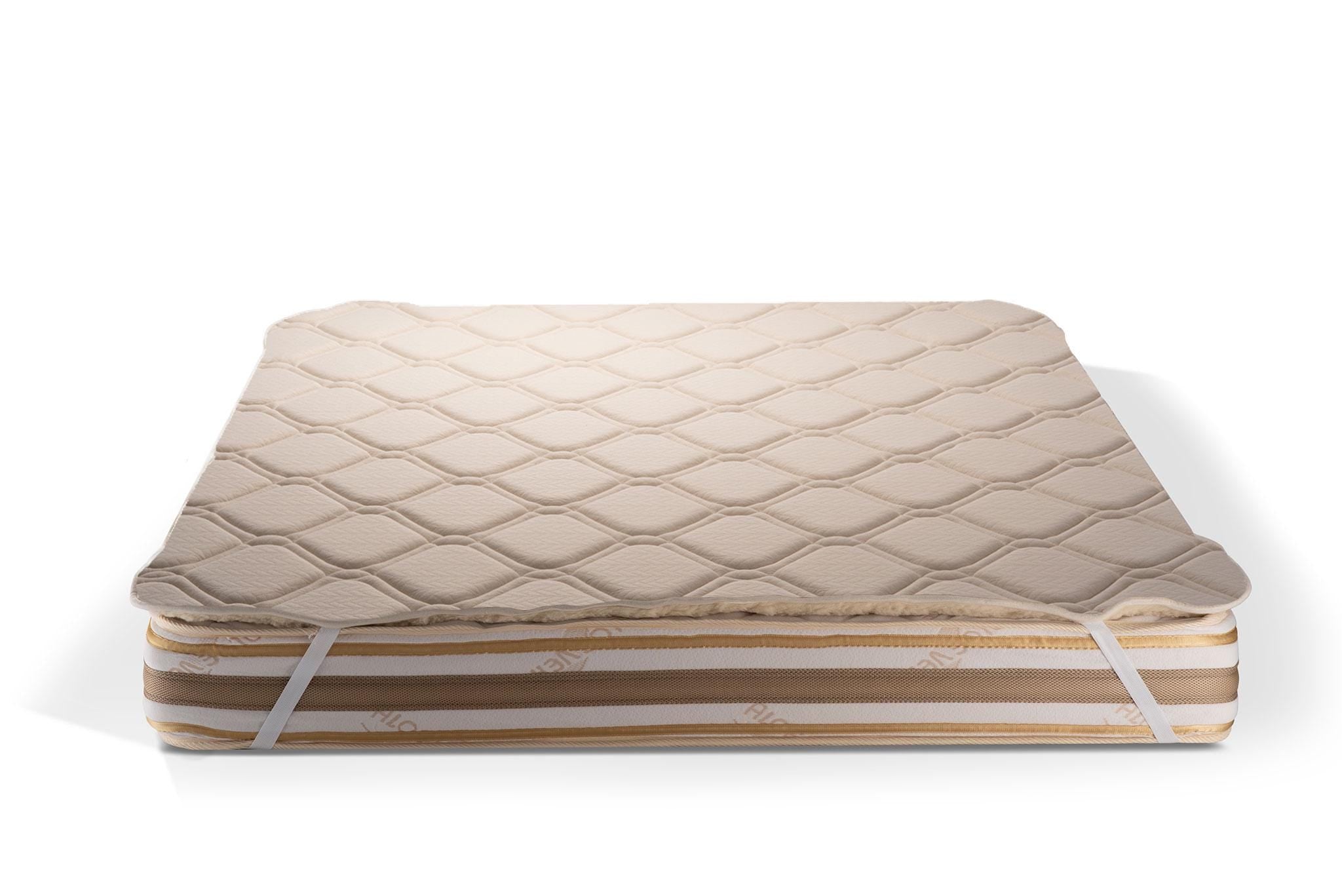 Double sided merino wool and hemp and organic cotton mattress pad produced by the Woolland 