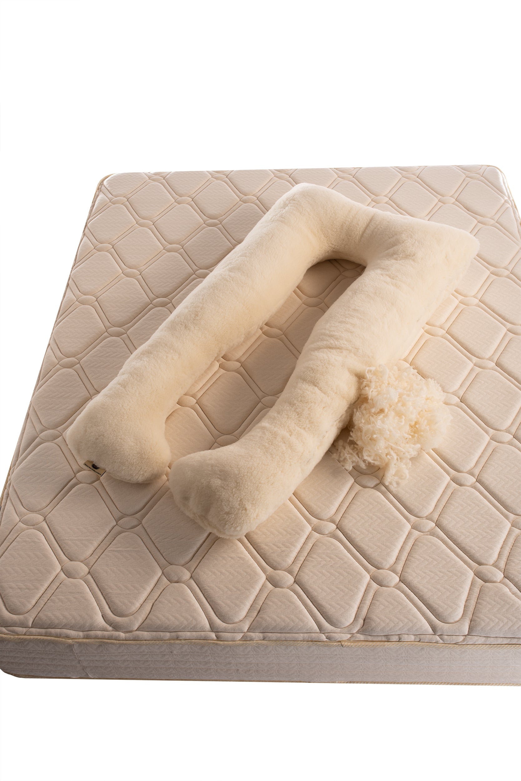 U shaped merino wool pregnancy pillow handmade by Woolland