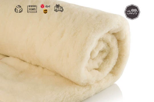 Rolled natural merino wool fabric by the woolland