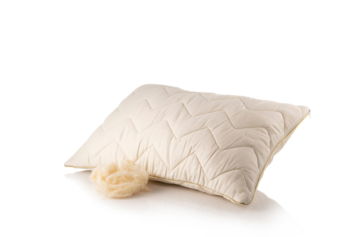 Wool and cotton sateen pillow made by Woolland 